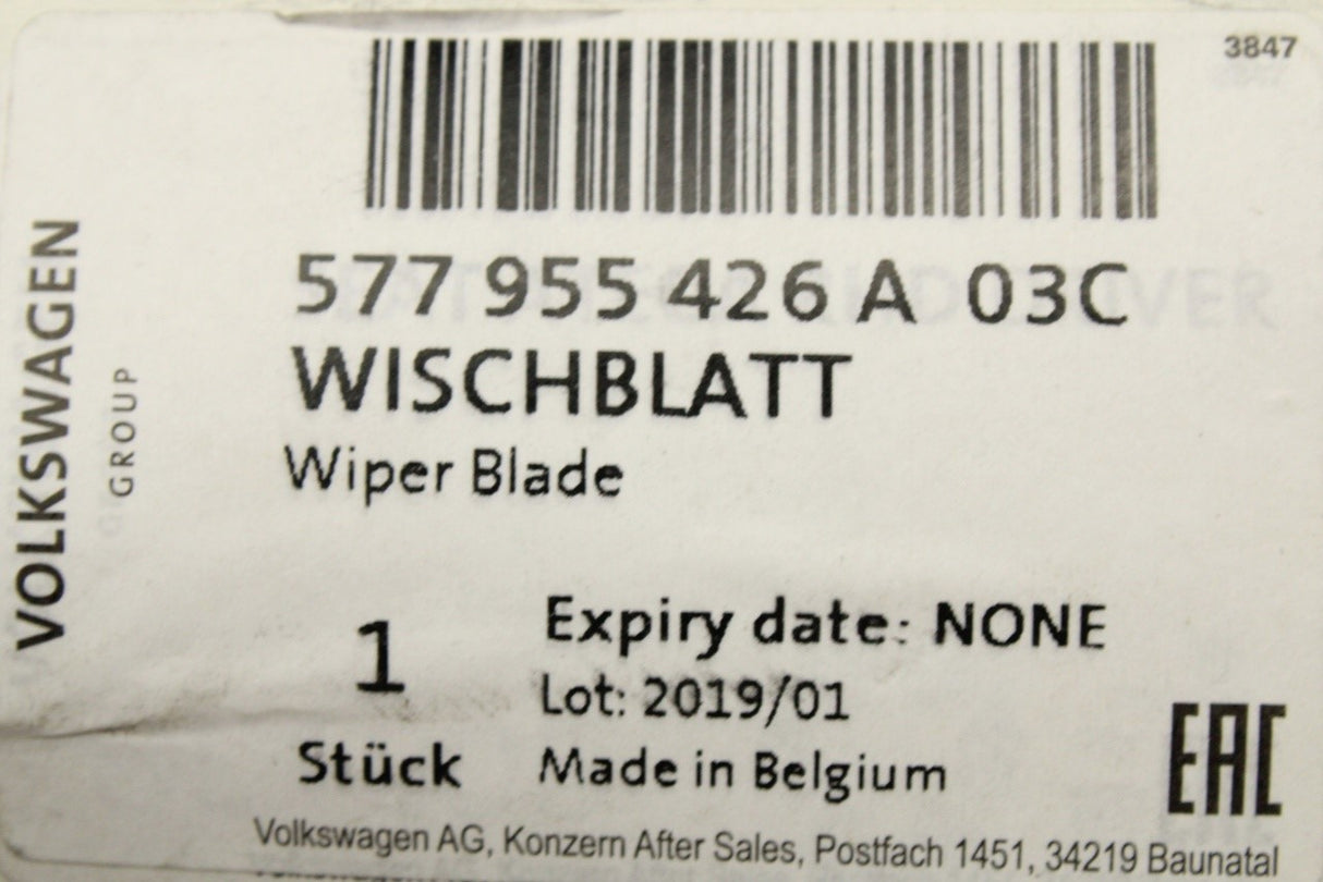 SEAT Ateca 2016-on RHD aero wiper blade (left) 577955426A 03C
