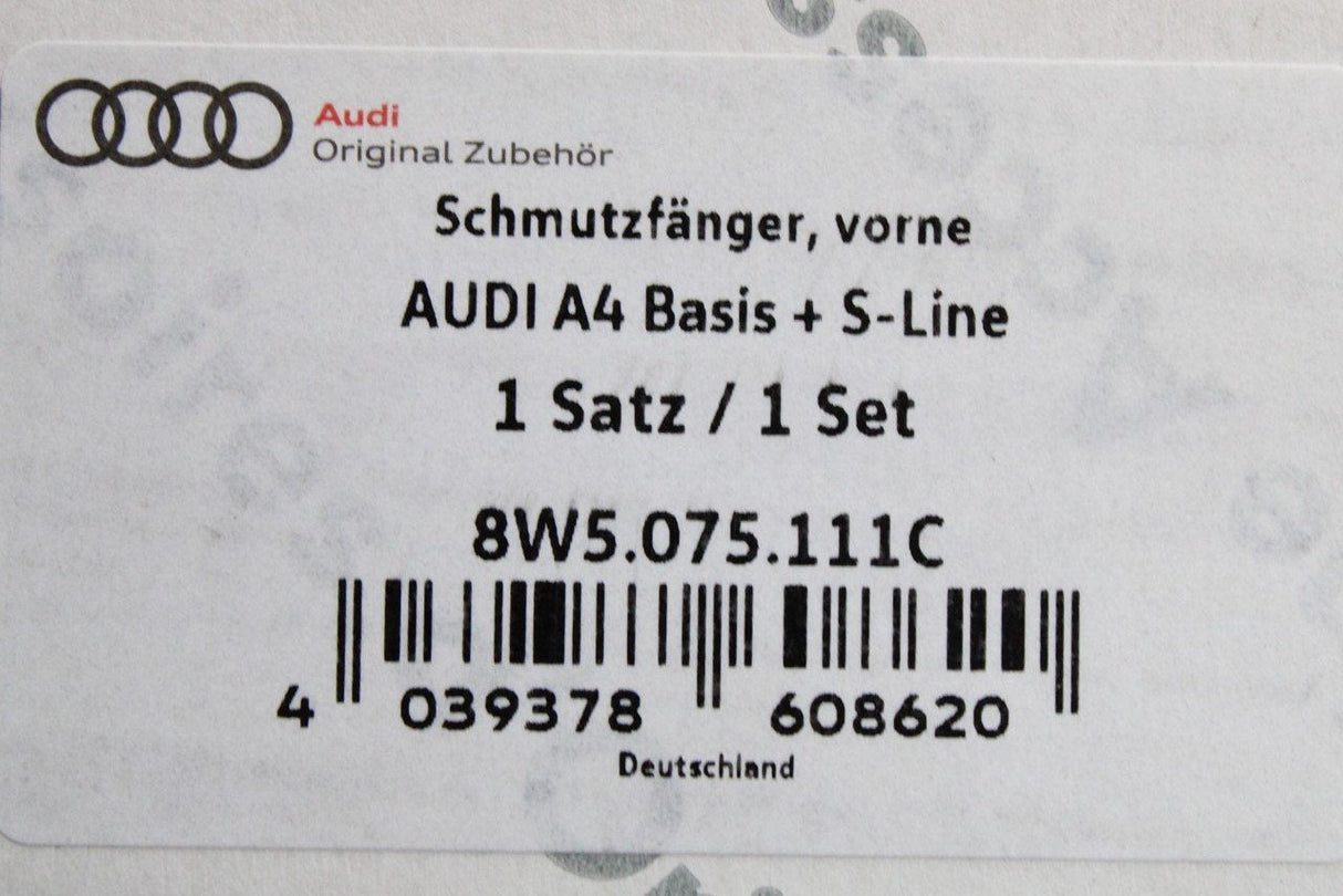 Audi A4 B9 2020-on accessory mud flap set (front & rear) 8W5075111C/106A