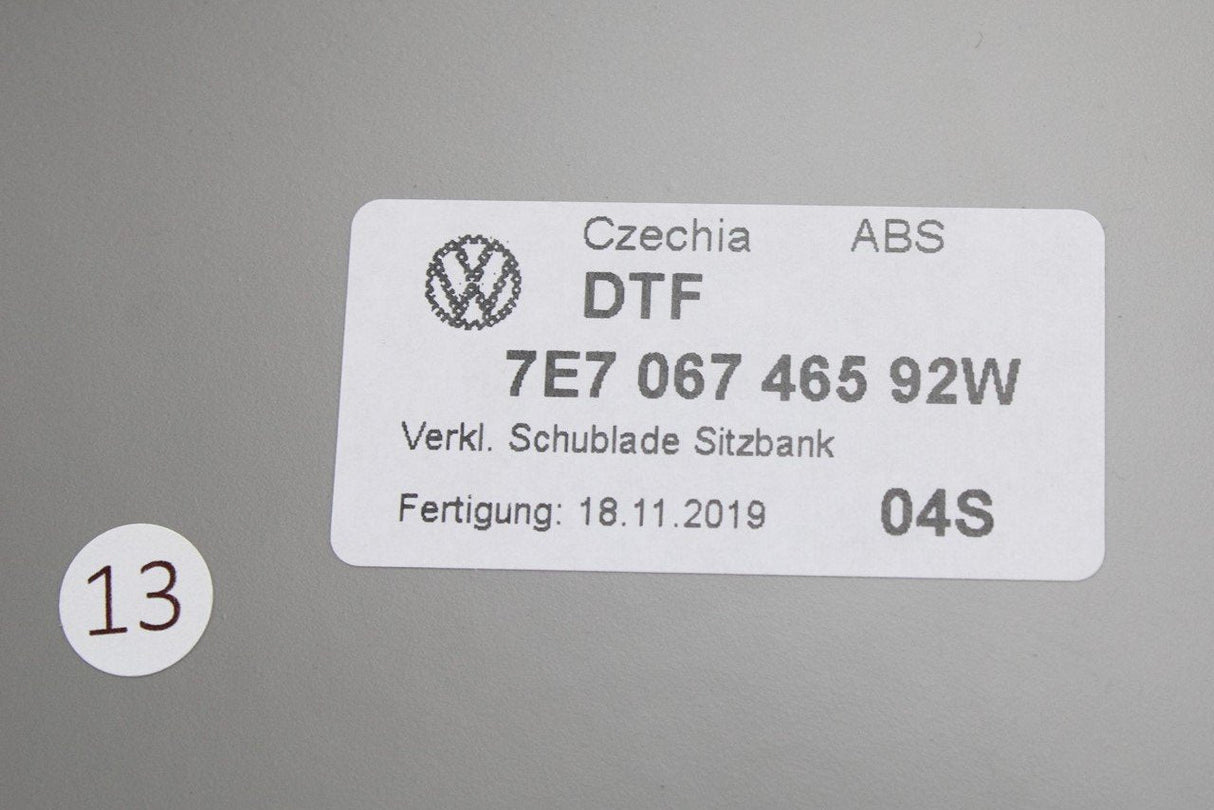 VW California T6 2016-20 rear seat base trim panel 7E7067465 92W