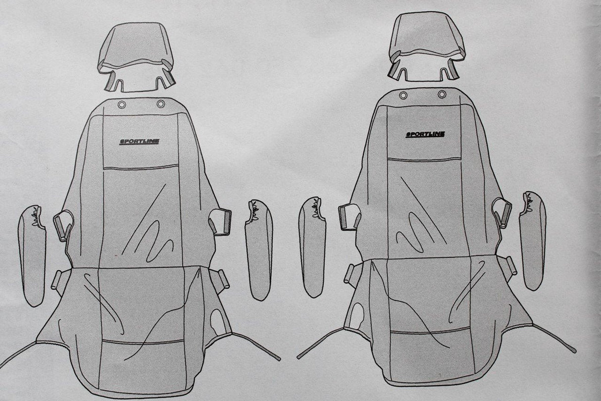 VW Transporter T5.1 10-15 Sportline 1+1 front seat covers ZGB7E0062006