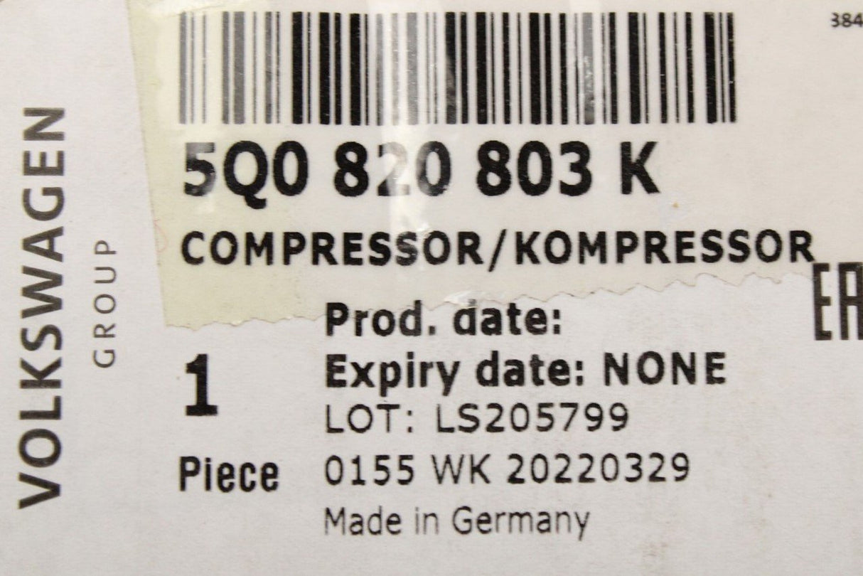 VW Arteon Polo AW Audi A3 Skoda Rapid SEAT A/C compressor 5Q0820803K