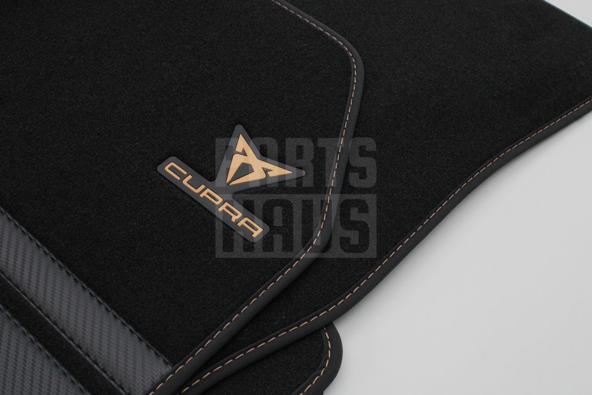 CUPRA Leon 2020-on front & rear carbon effect floor mats 5FH093990F