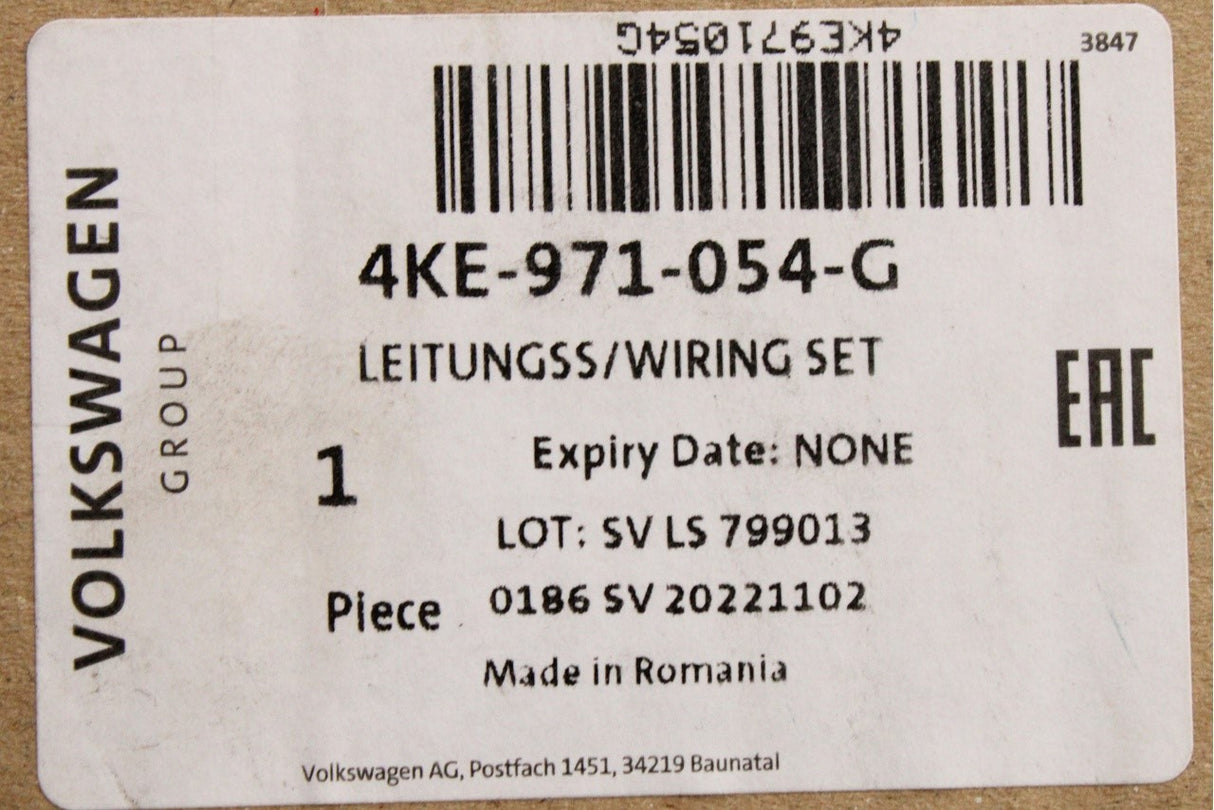 Audi e-Tron 2019-on high voltage charge current distributor 4KE971054G