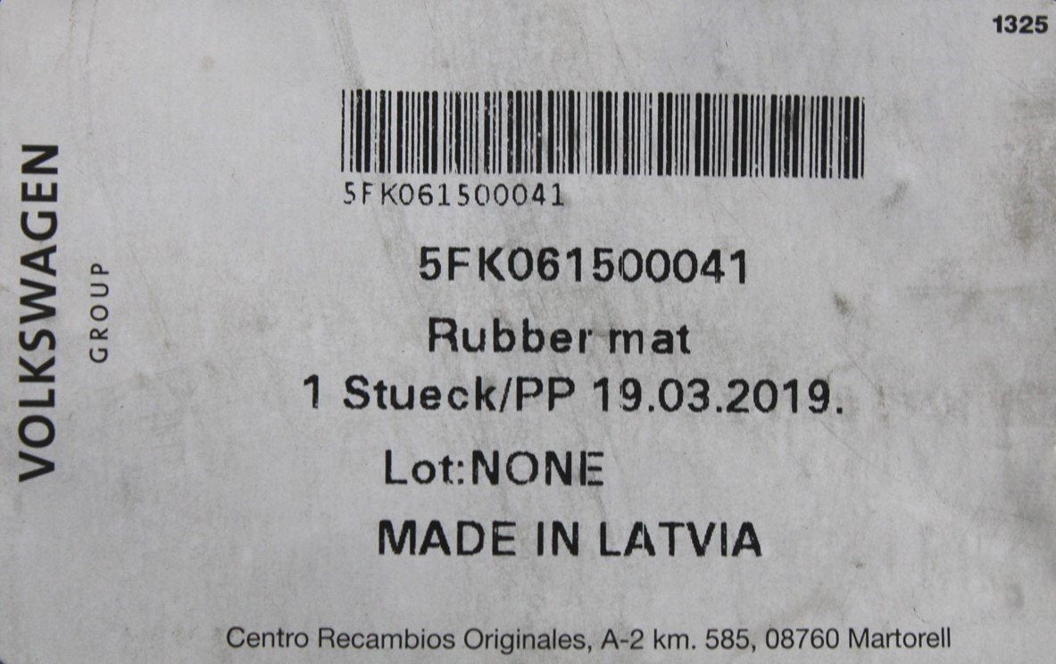 SEAT Tarraco 2019-On front and rear rubber mat set (RHD) 5FK061500 041