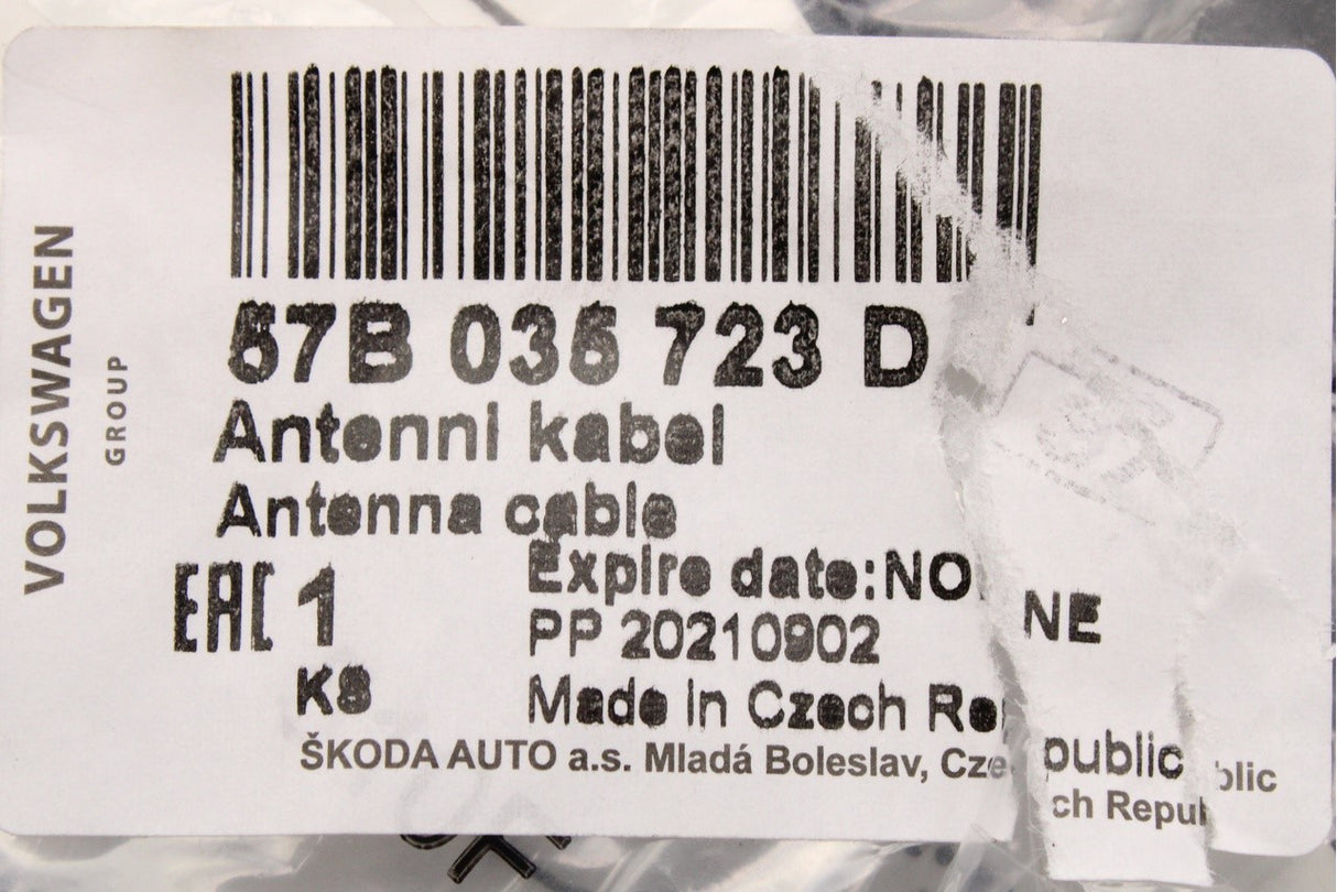 Skoda Karoq 2018-on LTE aerial cable 57B035723D