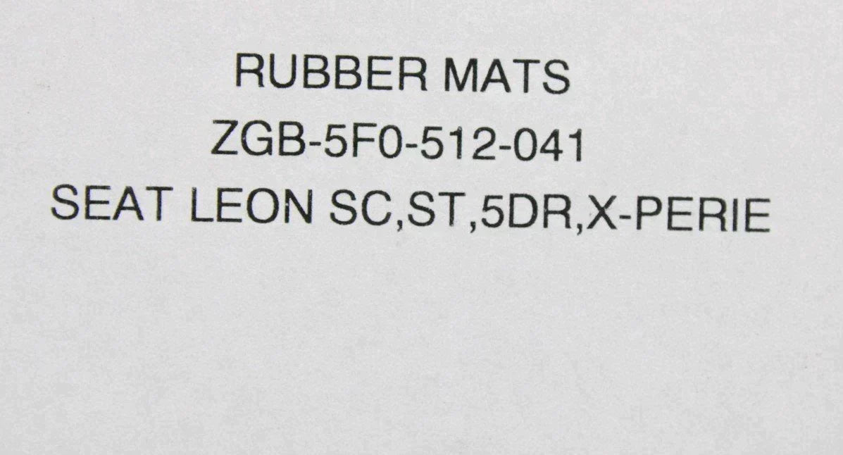 SEAT Leon 5F 2013-2020 front and rear rubber mat set (RHD) ZGB5F0512 041