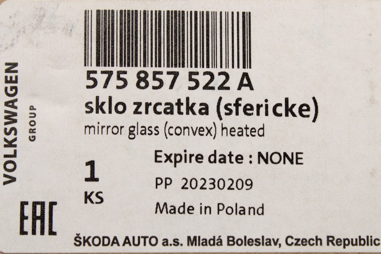 SEAT Ateca 16-on Tarraco heated wing mirror glass (right) 575857522A
