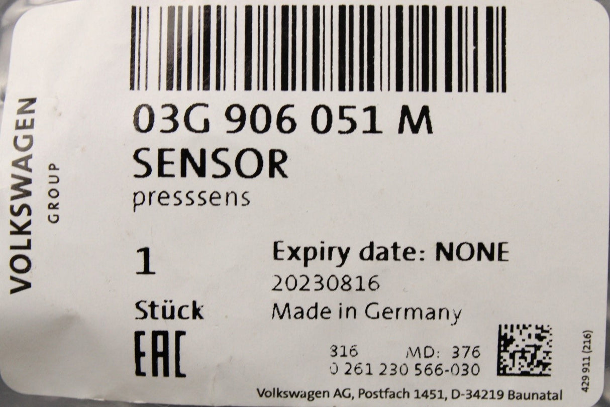 VW Audi Skoda SEAT intercooler intake pressure sensor 03G906051M