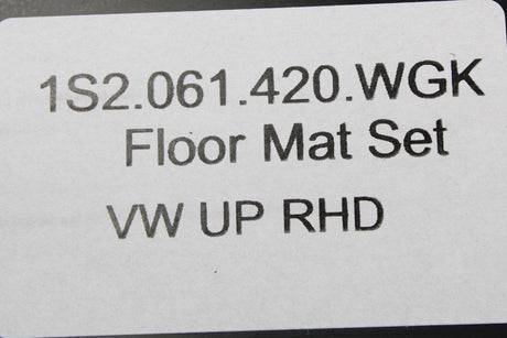 VW Up! 2012-2021 front & rear carpet floor mats RHD 1S2061420 WGK