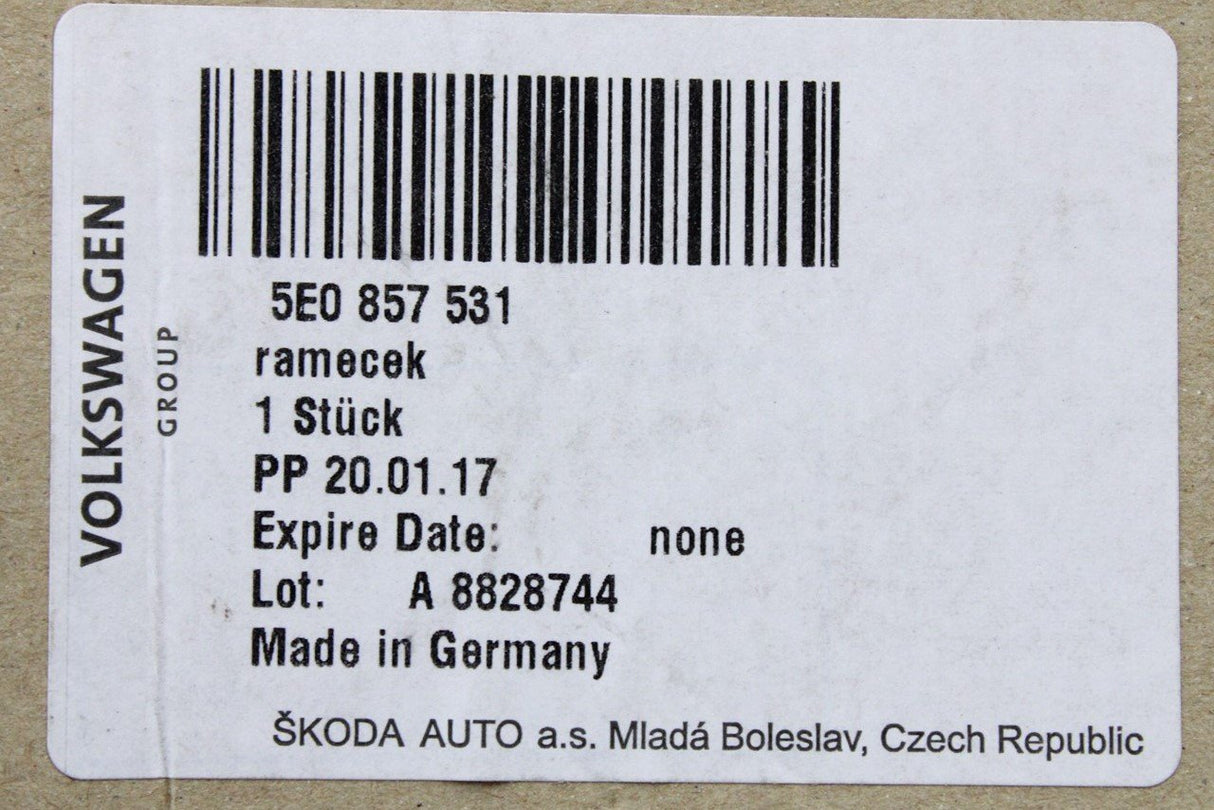 Skoda Octavia 2013-20 Left wing mirror bezel surround trim 5E0857531