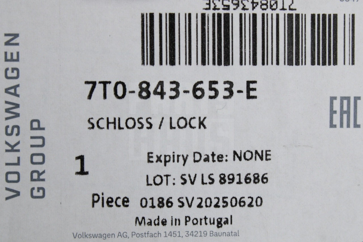VW Multivan 2022-on sliding door remote lock (left) 7T0843653E