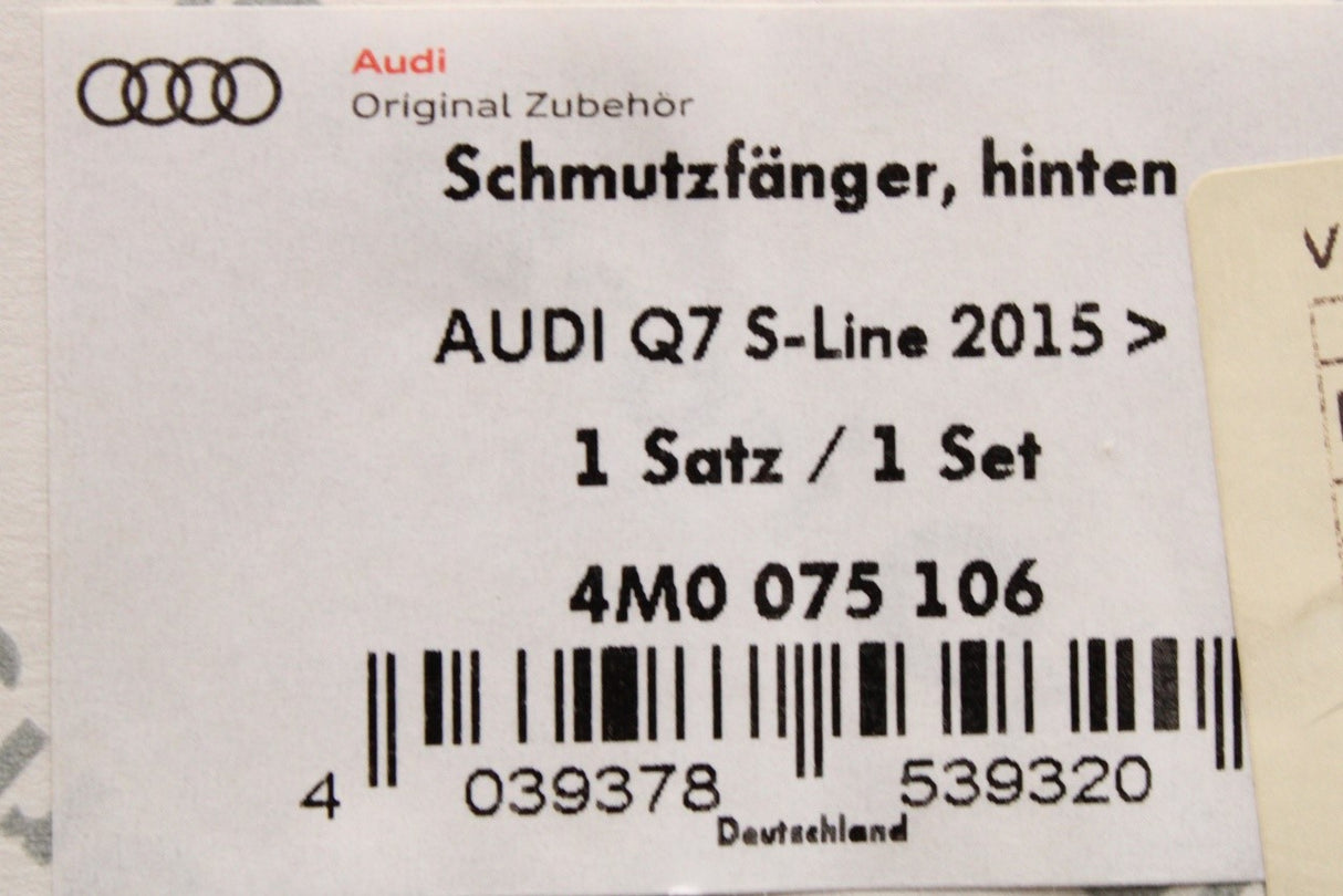 Audi Q7 2016-on S-Line mud flaps (rear) 4M0075106
