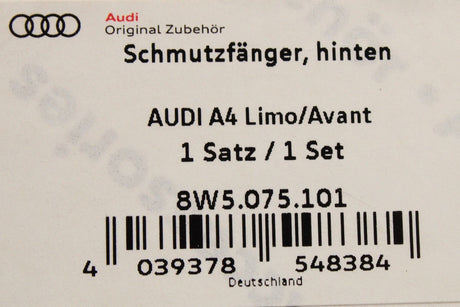 Audi A4 2016-on mud flaps (rear) 8W5075101