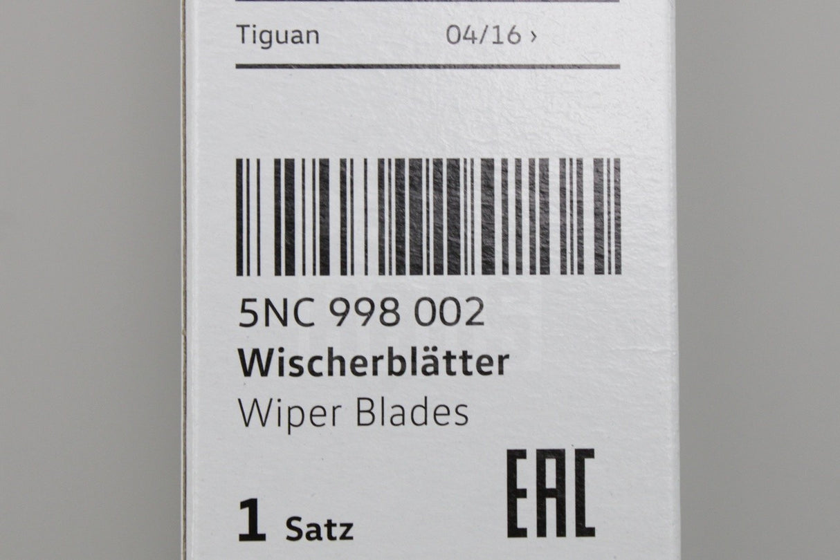 VW Tiguan 2016-2024 front windscreen aero wiper blades set RHD 5NC998002