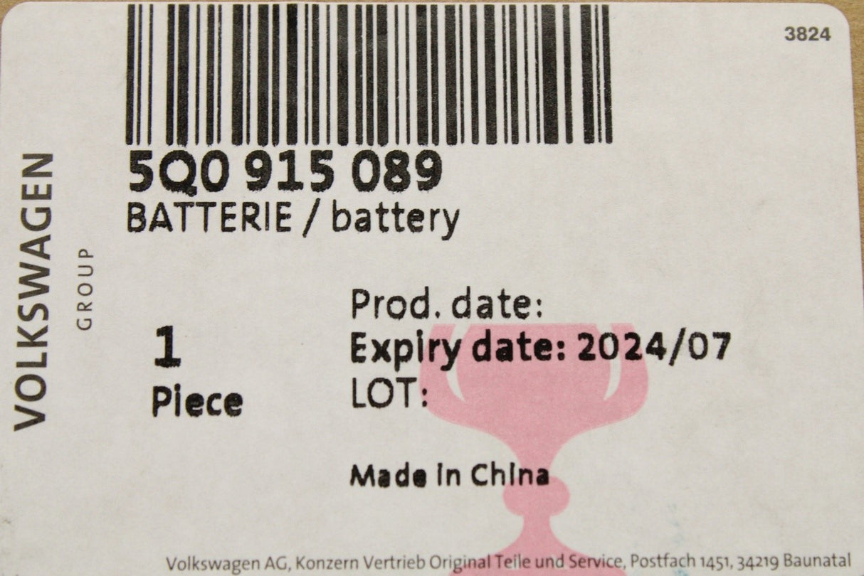 VW Golf MK7.5 Golf Sportsvan stop start auxiliary battery 5Q0915089
