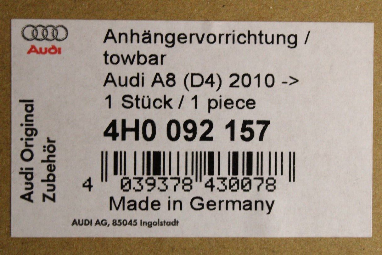 Audi A8 S8 10-13 tow bar with install kit (electric swivel) 4H0092157