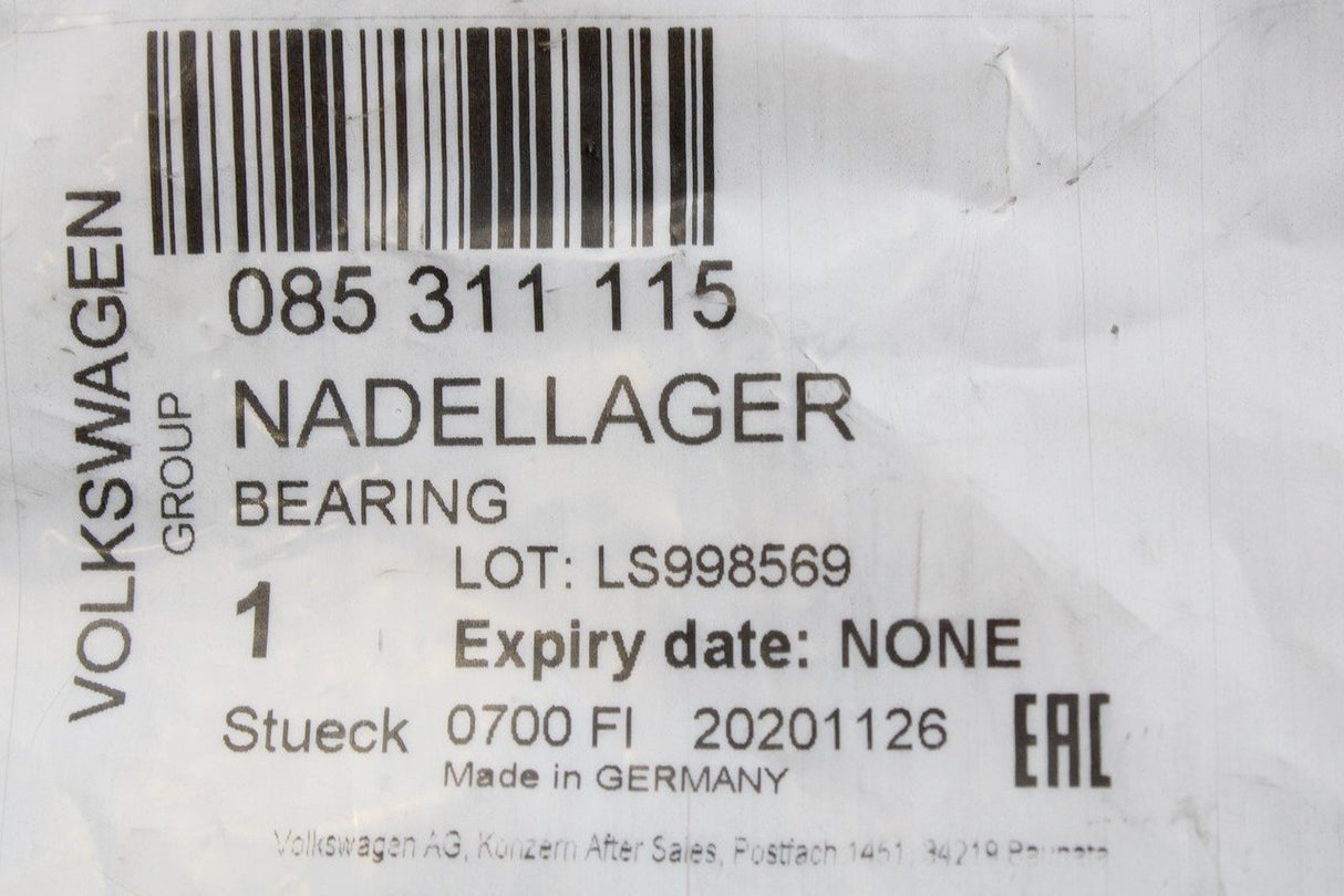 VW Audi Skoda SEAT gearbox needle bearing 085311115
