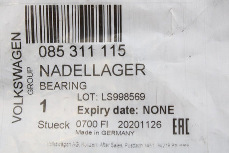 VW Audi Skoda SEAT gearbox needle bearing 085311115