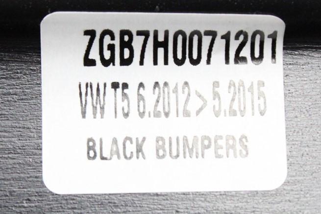 VW Transporter T5.1 T6 T6.1 2010-on rear bumper protector ZGB7H0071201