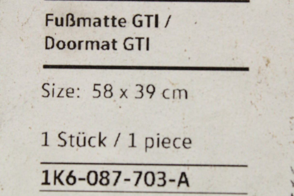 Volkswagen GTI collection floor mat (black) 1K6087703A