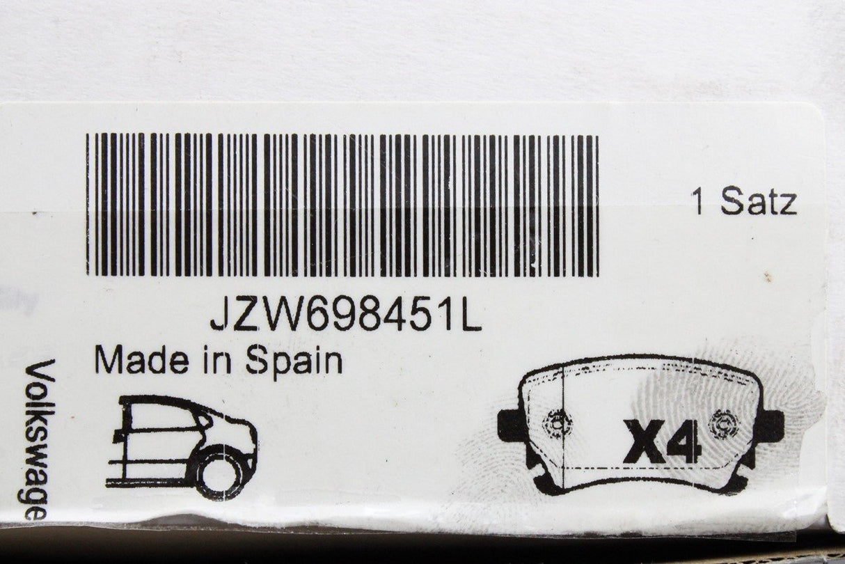 VW Transporter T5 T5.1 2004-15 set of brake pads 294mm (rear) JZW698451L