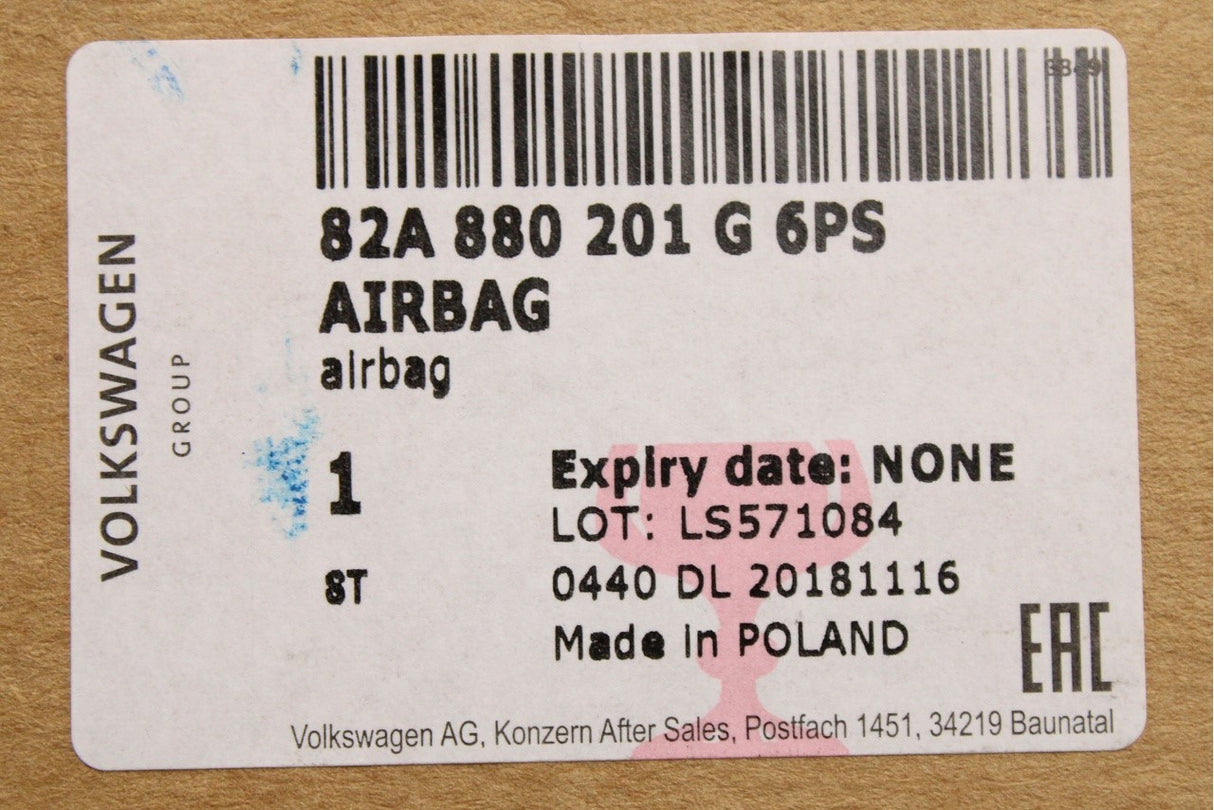 Audi A1 2019-on steering wheel air bag 82A880201G 6PS