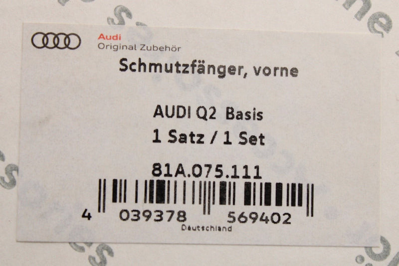 Audi Q2 2017-on mud flaps set (front + rear) 81A075101 / 81A075111