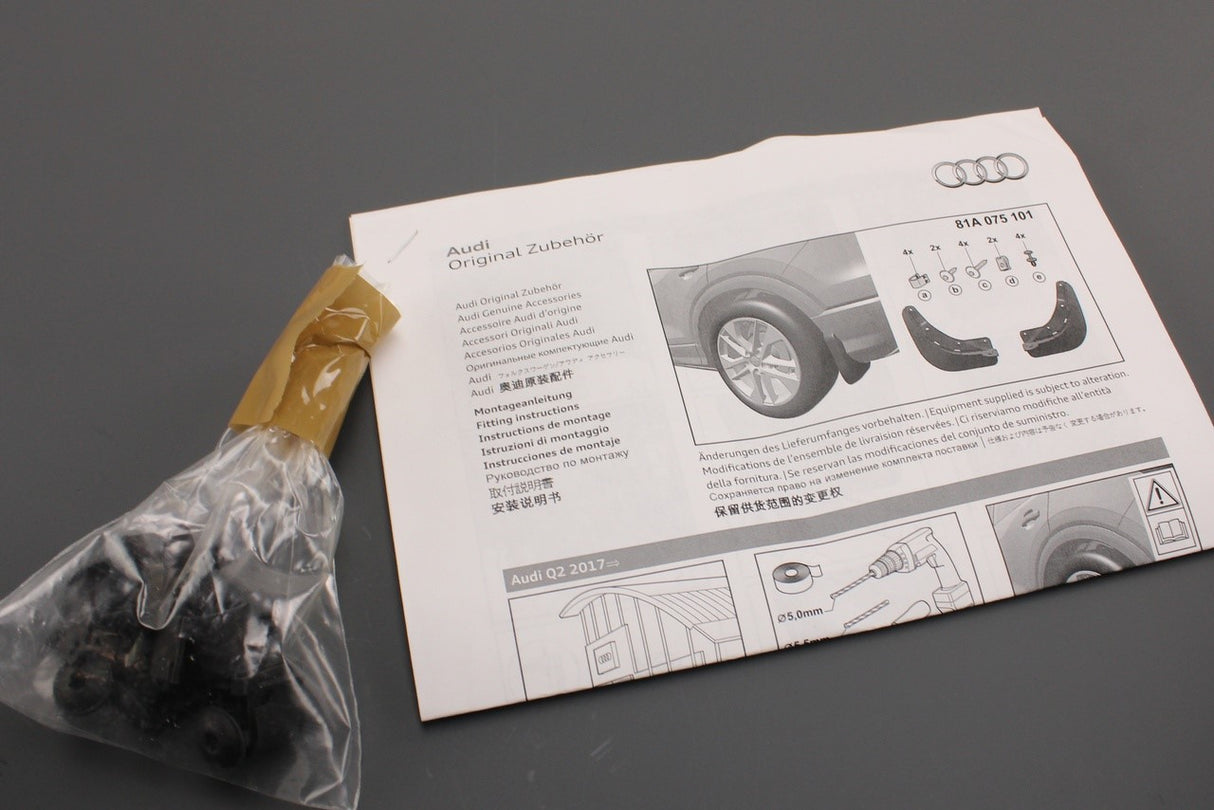 Audi Q2 2017-on mud flaps (rear) 81A075101