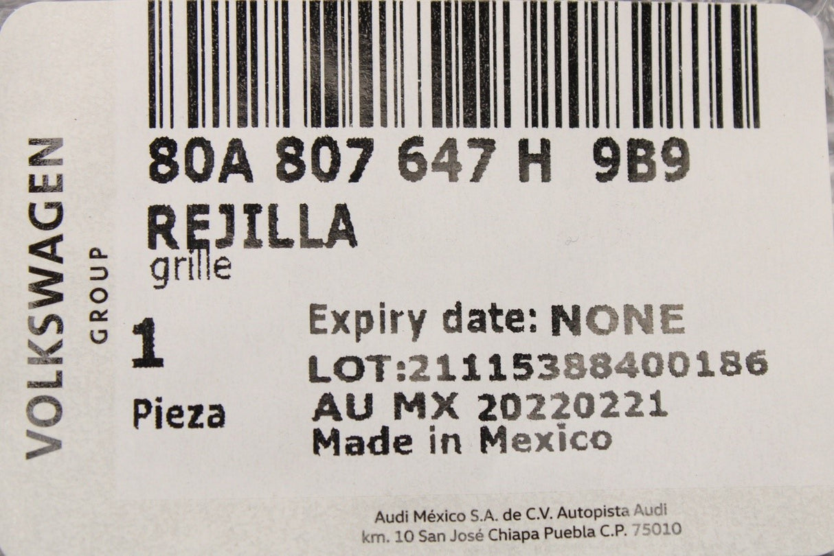 Audi Q5 S-Line 2017-25 front lower centre grille 80A807647H 9B9