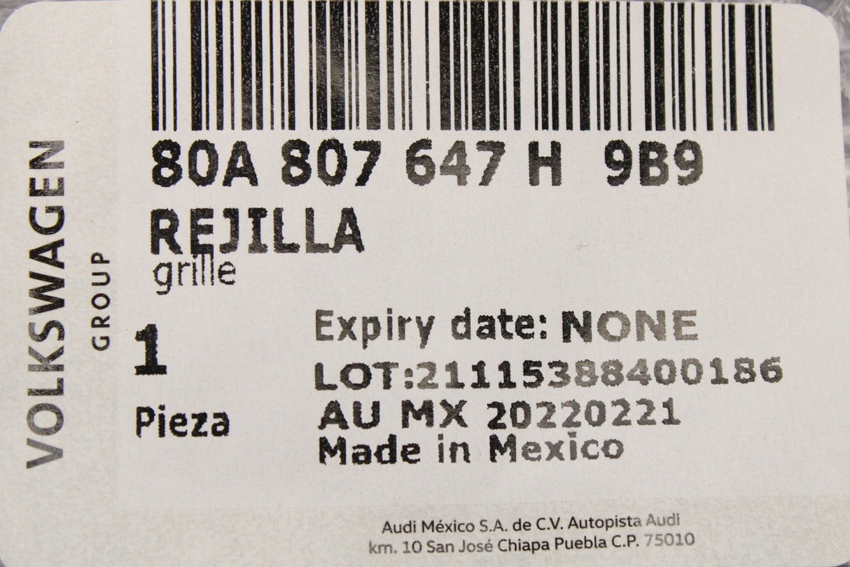 Audi Q5 S-Line 2020-2025 front lower centre grille 80A807647H 9B9