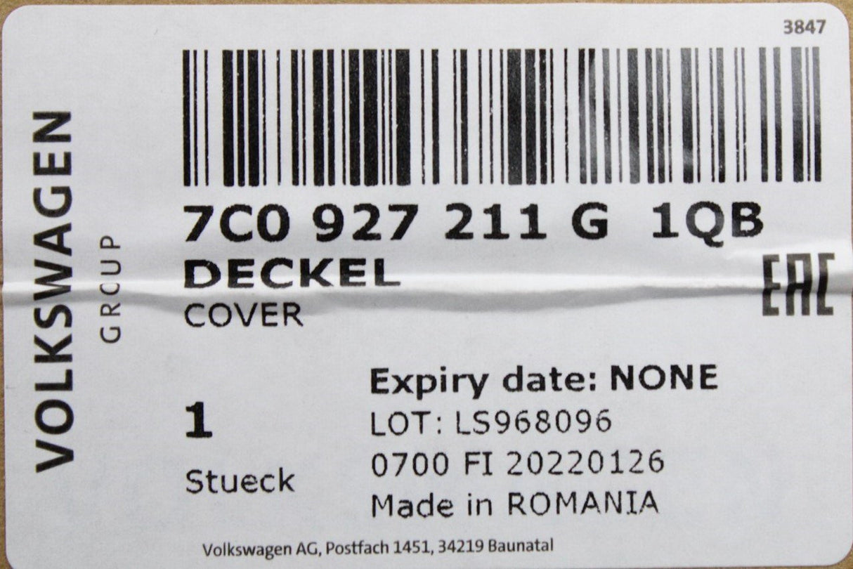 VW Crafter 17-on dashboard blank switch cover centre left 7C0927211G1QB