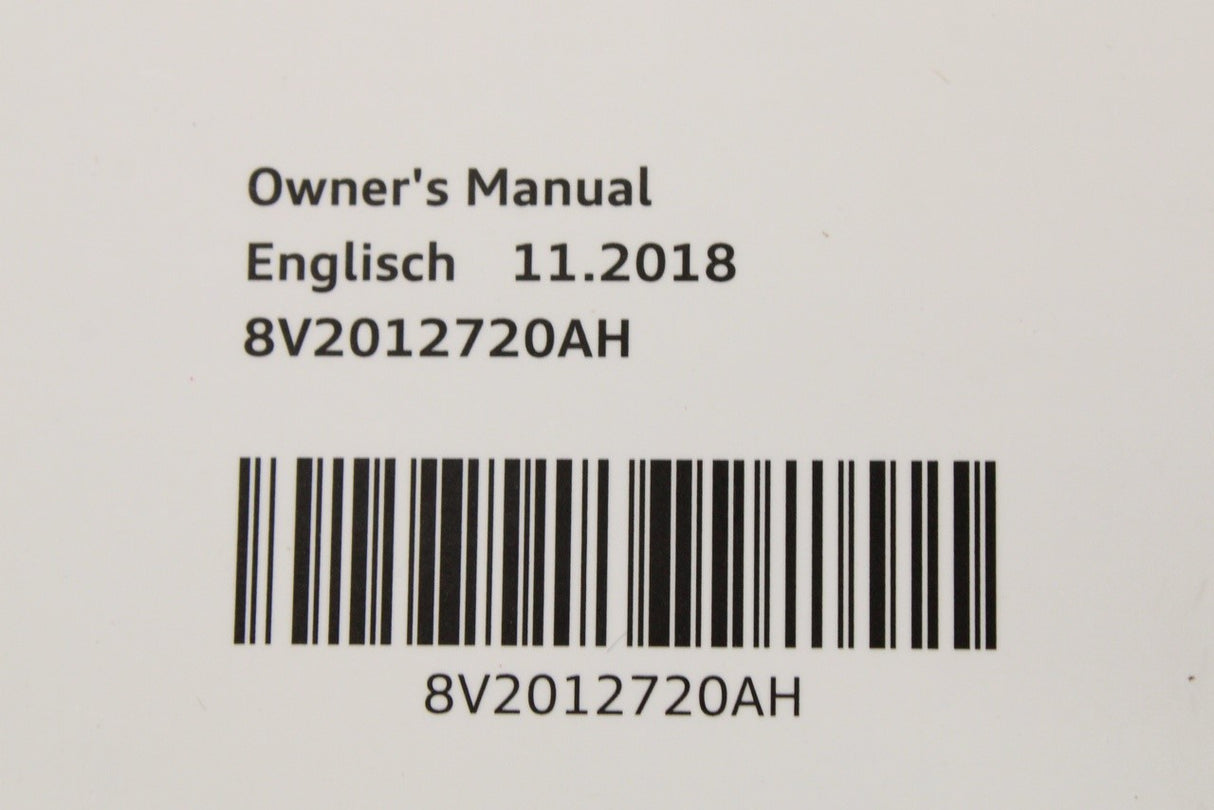 Audi A3 2017-2020 owners manual booklet 8V2012720AH