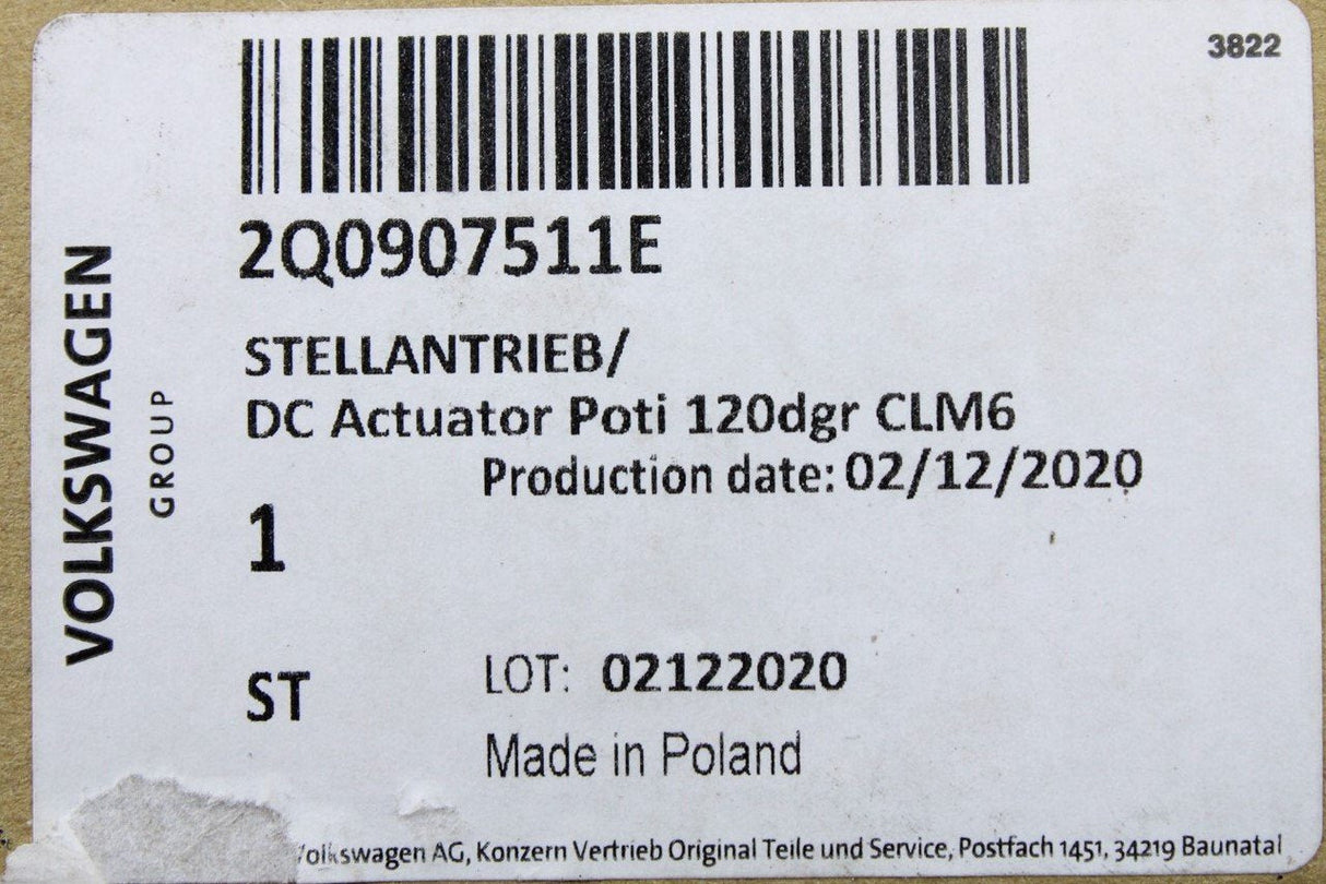 VW Audi Skoda SEAT Heater box servo positioning motor 2Q0907511E