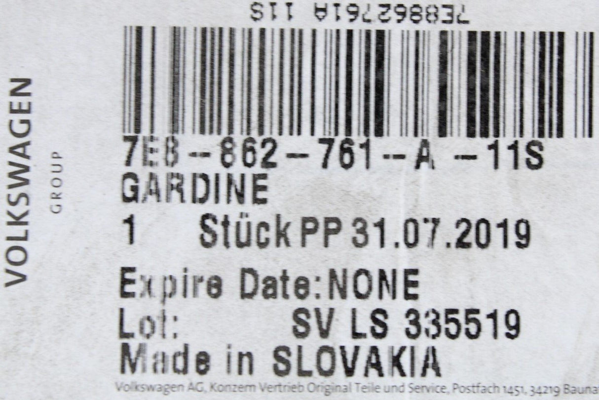 VW California T5.1 T6 T6.1 2012-On curtain for cab (RHD) 7E8862761A 11S