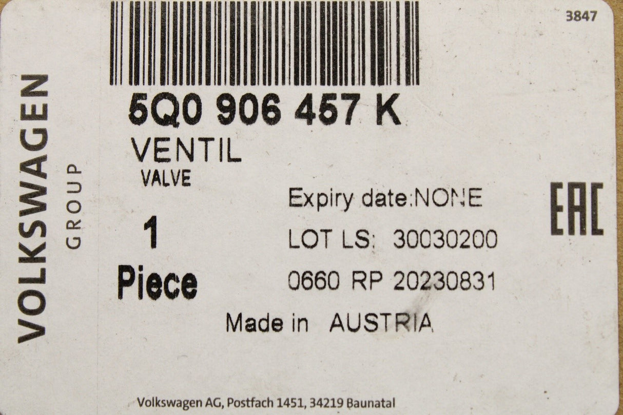VW Audi Skoda SEAT 2.0 TSI auxiliary coolant water pump 5Q0906457K