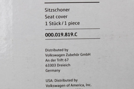 VW accessory child seat protector cover (Grey/Black) 000019819C