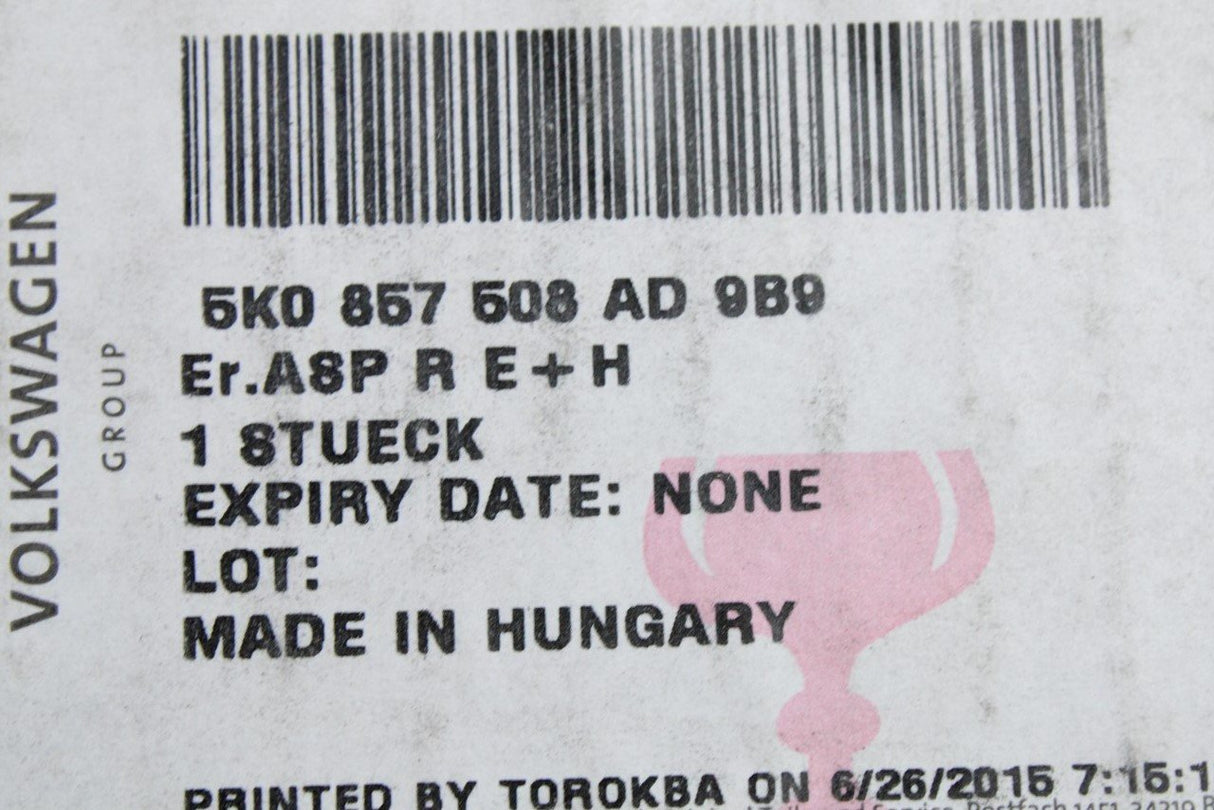 VW Golf MK6 09-13 exterior electric wing mirror (right) 5K0857508AD 9B9