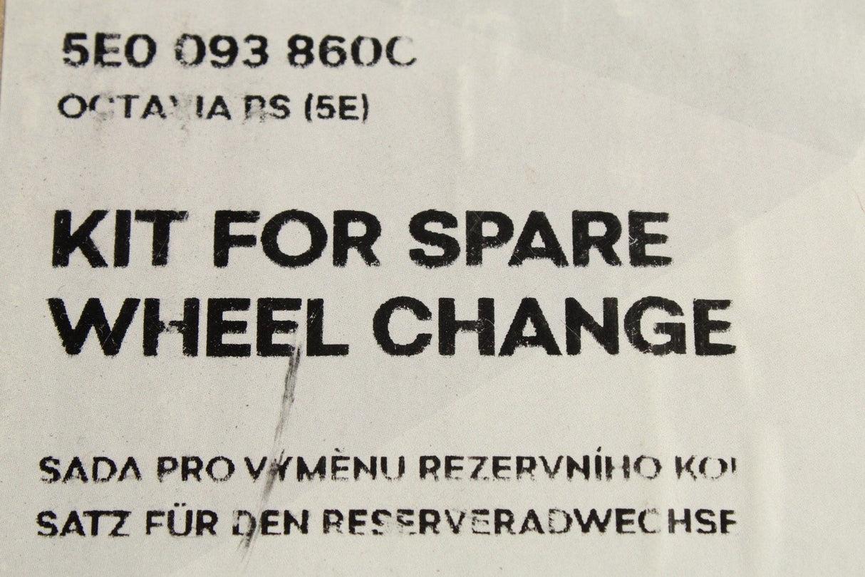 Skoda Octavia VRS 2013-20 spare wheel tool kit 5E0093860C