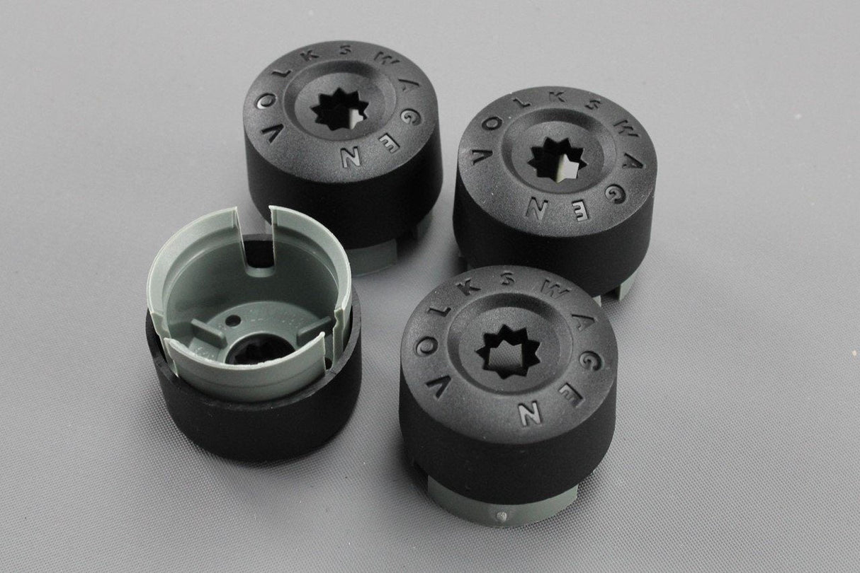 VW Transporter T5 T6 Amarok wheel bolt cover caps (x4) 7H0601173 9B9