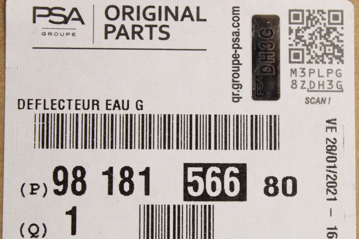 Citroen Dispatch IV Peugeot Expert 4 tailgate water deflector (left) 9818156680