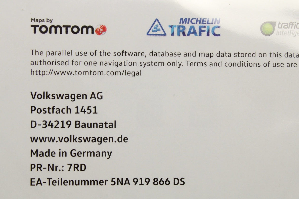 VW Discover media AS MIB2 navigation SD card (Europe V18) 5NA919866DS