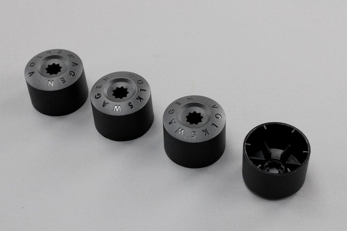 VW Volkswagen locking wheel bolt nut cover caps (x4) 3C0601173 9B9