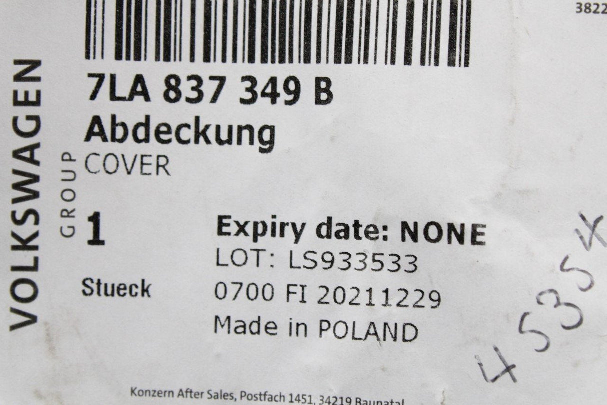 VW Transporter T6.1 front door lock cover (left) 7LA837349B