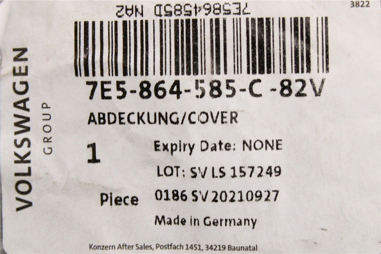 VW Transporter T6 T6.1 lower lock cover trim (rear) 7E5864585C 82V