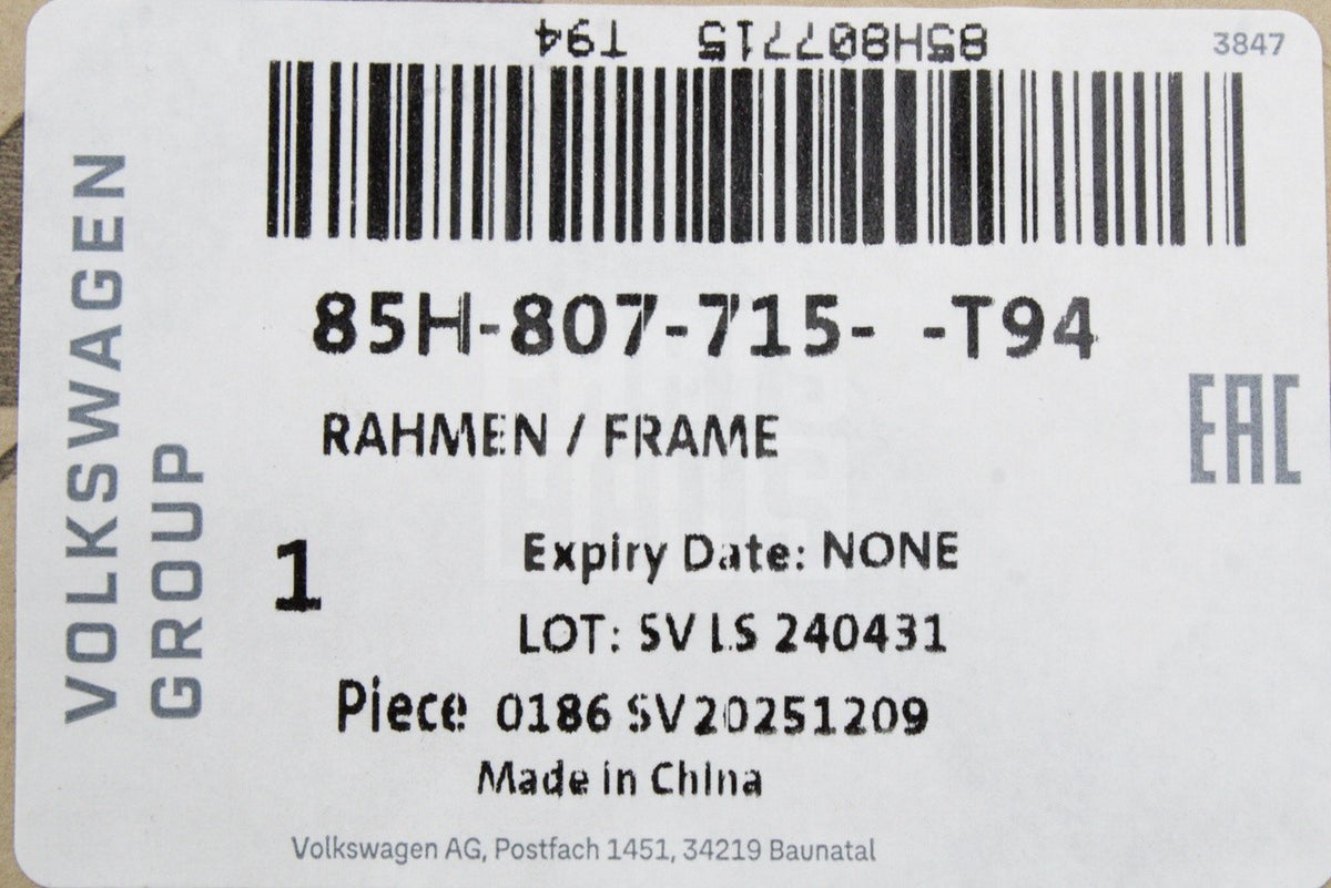 Audi Q6 e-tron 2024-on front radiator grille surround 85H807715 T94
