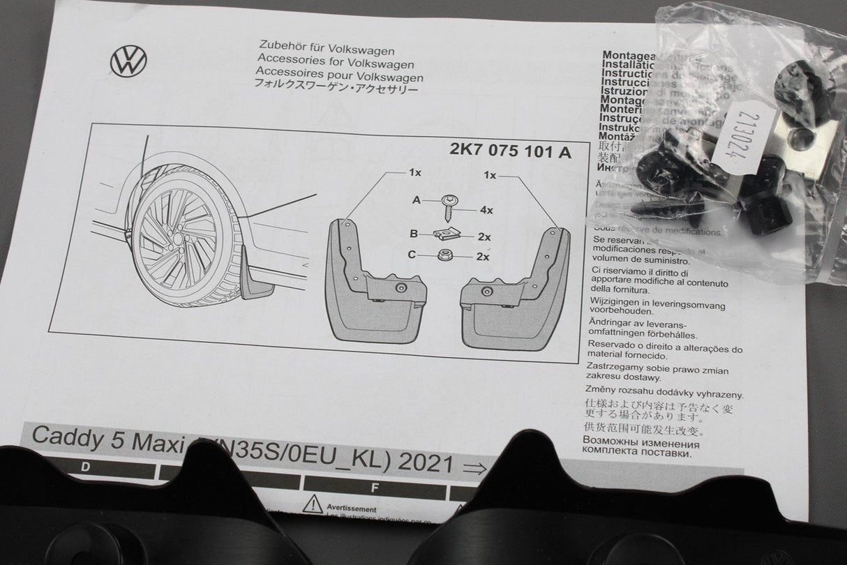 VW Caddy Maxi 2021-on mud flaps set (rear) 2K7075101A