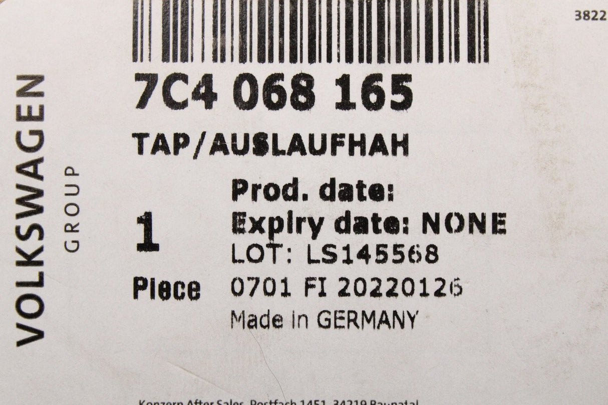 VW Grand California 2020-on kitchen tap unit 7C4068165