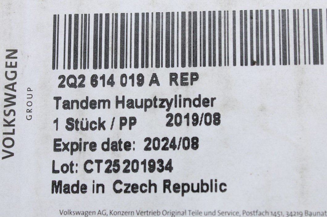 VW Polo Audi A1 Skoda SEAT Ibiza brake master cylinder 2Q2614019A REP