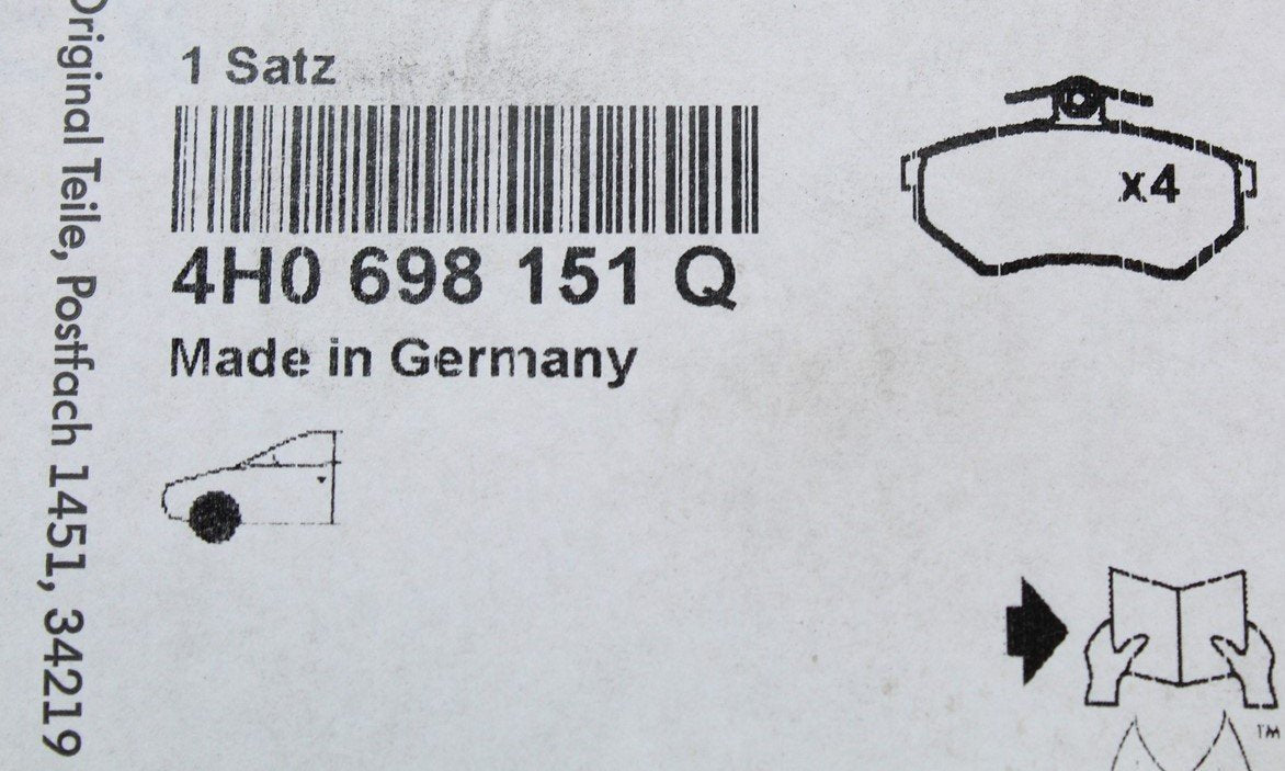 Audi S8 D4 2010-17 front brake pads for 400mm discs 4H0698151Q