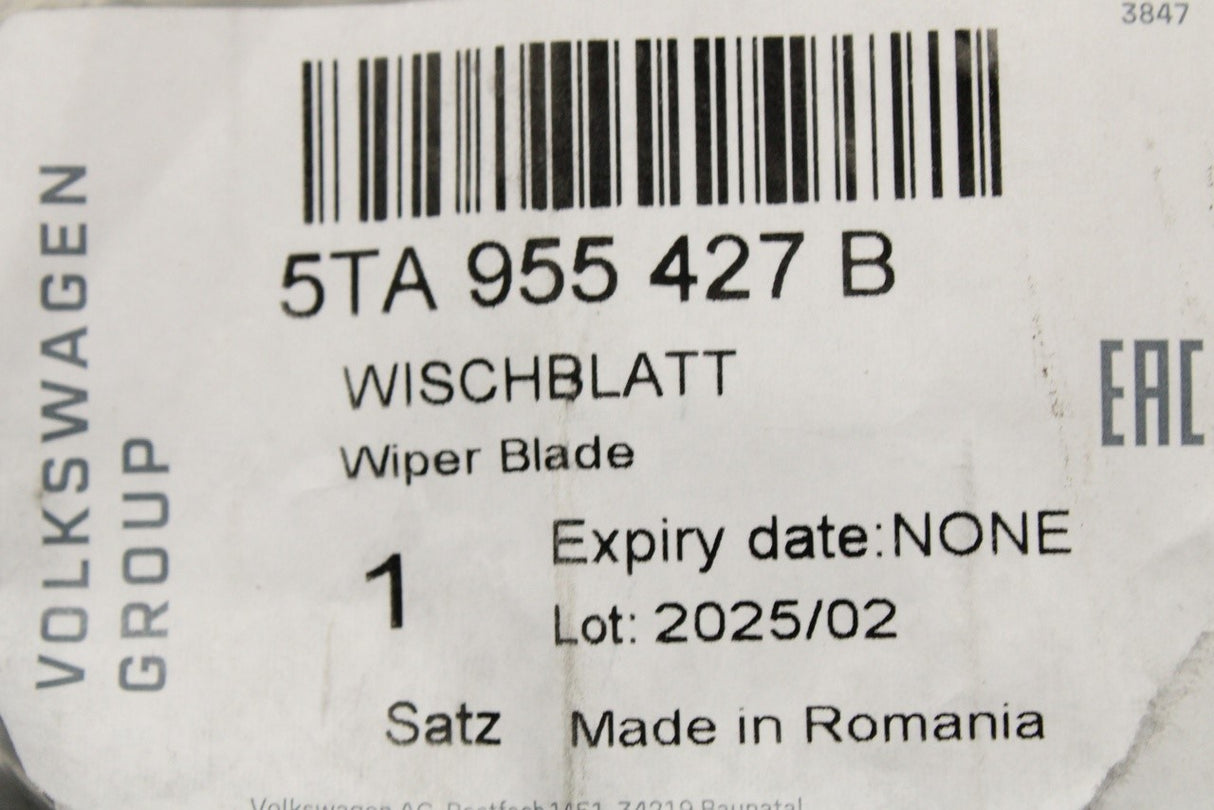 VW Touran 2016-on aero wiper blade (rear) 5TA955427B